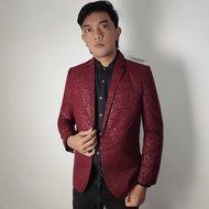 blazer pria casual jas casual batik motif embos bunga keren slimfit hitam merah biru sage bunga dan 
