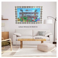 Hiasan Dinding Kaligrafi Ayat Kursi Walisongo Kabah Masjid Nabawi Syech Abdul Qadir Jailani 3D Dimes