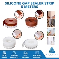 5M Silicone Gap Sealer Strip Brown Translucent Window Sealing Tape Window Door Bottom Self Adhesive 