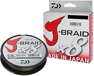 Daiwa J-Braid 8 Braid 0.35 mm, 36.0 kg / 79.0 lbs, 300 m Dark Green, Round Braided Fishing Line