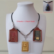Thai Amulet Accessories: Synthetic Leather Amulet Necklace With 3 Hooks + 1 Hook (At the back)