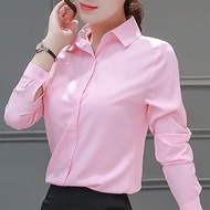 Womens Blouses Cotton Tops and Blouses Casual Long Sleeve Ladies Shirts Pink/White Blusas Plus Size 
