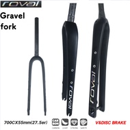 ROVAL carbon fork Gravel Fork Cyclocross Carbon Road Bicycle Front Fork 700C*55C 1-1/8" Straight/Tap