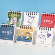 2022 Concise Mini Desk Calendar with Coil Cartoon Cute Diary Planner