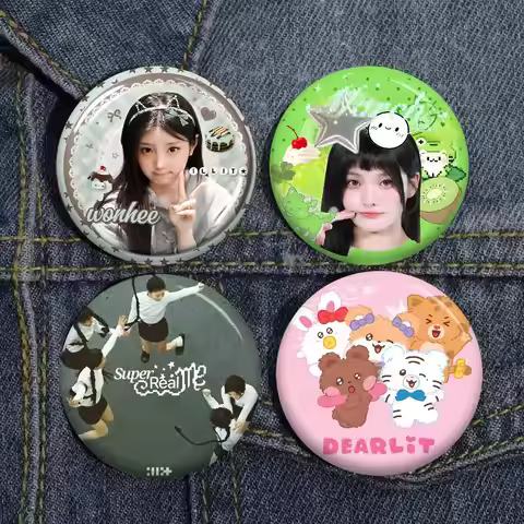 I-ILLIT Youthful-Kpop Tinplate Pin Button Custom Anime Role Old-school Brooch Cartoon Collar Badge J