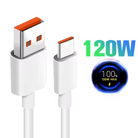 Universal 120W 6A USB C Fast Charging Cable,Compatible with Xiaomi/Samsung/Huawei/Honor Phones Type 