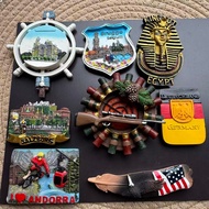 1pc World Travel Fridge Magnet Resin Souvenirs Egypt,Austria,Andorra,Germany,Belgium,rudder Collecti