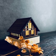 【木屋小夜燈-谷田二】床頭燈/桌面擺件/合掌村/原創設計/USB/LED