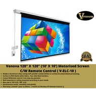 Venova 120" X 120" (10’ X 10’) Projector Motorised Screen C/W Remote Control ( V-ELC-10 )