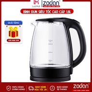 Ấm đun siêu tốc Bình đun nước thủy tinh siêu tốc 1.8L - Bảo Hành 1 Năm - Ấm đun  siêu tốc- An toàn c