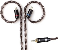 OKCSC 0.75 2 Pin Cable,Upgraded Replacement Earphone Cable 8 Core Gold-Plated with 2.5 Plug Replacem
