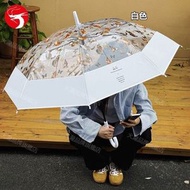 A1 - (白色) 日式透明貓咪雨傘 可愛小清新自動加大長柄傘 女生加固網紅雨傘