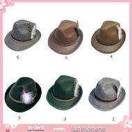 YOI Feather Derby Hat for Adult Outdoor Sports Carnivals Party Summer Fedora Hat