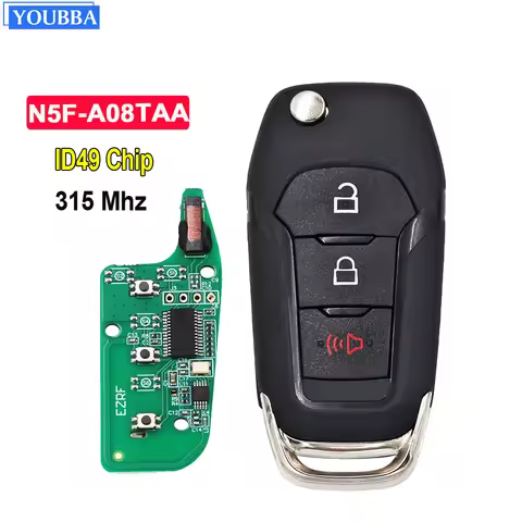 YOUBBA 2015 - 2019 For Ford F150 F250 F350 F-450 F-550 Explorer Ranger STX ASK 315MHz ID49 Chip Remo