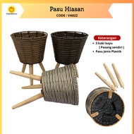 SS | Pasu Pokok Viral |Artificial Plant Vase | Pasu berkaki | Aesthetic Home Deco