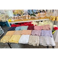 Kain Lace untuk baju pengantin Beaded lace for high grade dresses