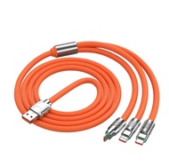 สายชาร์จเร็ว 3-in-1 สาย HP 3-in-1 Type C USB iOS Lightning Cable พร้อมอะแดปเตอร์ 120W 1.2M รองรับ 6A Type C