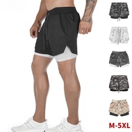 Men's 2 in 1 Running Shorts 5" Workout Gym Athletic Shorts for Men Quick Dry Lightweight Training Sh