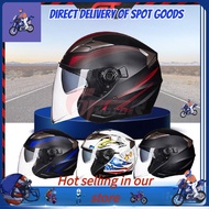 Motorcycle riding protective gear ✩GTmotor GXT708 Double Lens Motorcycle Helmet Half Helmet Topi Keledar Helmet Motor Topi GXT 708 Helmet Murah♨