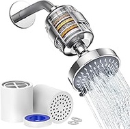 Shower Head 20 Stage Shower Filter Combo High Pressure 5 Modes Angle Adjustable Filtered Showerhead with Water Softener Shower Head Filter Cartridge for Hard Water Remove Chlorine Fluoride
