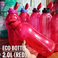 Tupperware Eco Bottle 2L Red Botol Air 1Liter Merah 1000ml Drinking Water Bottle