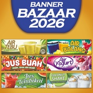 Banner Bunting Bazaar Ramadhan 2026 Pasar Malam Air tebu Air Balang Air Kelapa