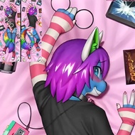 Furry Rainbow Color Sparkledog Dakimakura Waifu 2-Side Print Hing Pillow Case Xmas Gift Anime Cushio