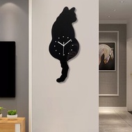 Cat Wall Clock Creative Silent Watch Cat Clock Living Room Cat Clock Cartoon Wall Clock Cat Tail Swi
