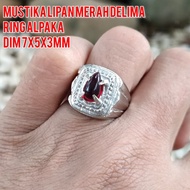 MERAH Mustika Centipede Stone Ring Red Pomegranate SIEM Alpaca Water Drops