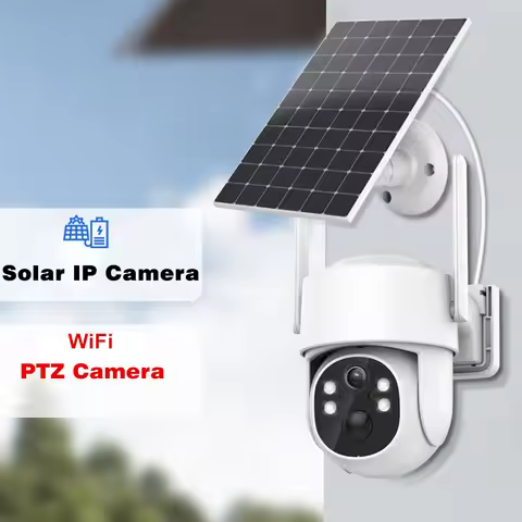 iCsee WiFi PTZ Camera Outdoor Wireless Solar IP Camera 4MP HD Built-in Battery Video Surveillance Ca