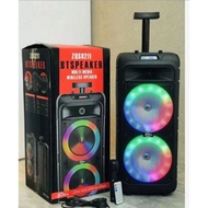 ZQS-8211 Wireless Bluetooth Speaker Dual 8 Inch Portable DJ Speaker Powerful Outdoor Karaoke Speaker