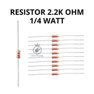 MERAH 2.2K Ohm 1/4 Watt Resistor – Axial Type Color Code Red Red