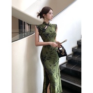 cheongsam dress cheongsam Beg seksi, cheongsam, tanpa lengan, celah tinggi, versi yang lebih baik, r