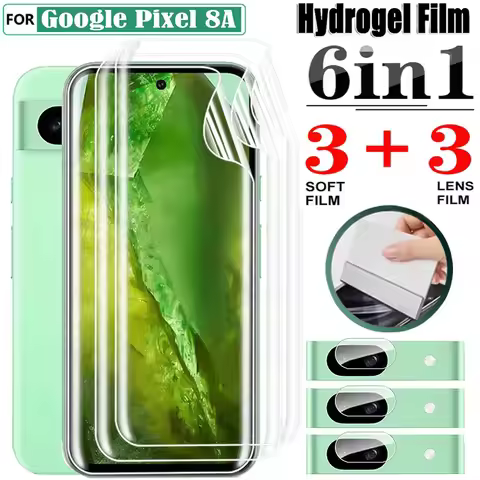 6in1 Hydrogel Film For Google Pixel 8A 8 7 6 Pro X4L X3L Screen Protector For Google Pixel 8A 7A 6A 