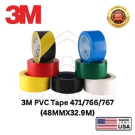 3M 471 Vinyl Tape Floor Tape Social Distancing Safety Markings Marking Tape 48MM x 32.9M MADE IN USA