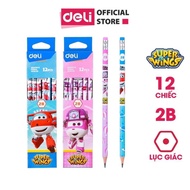 2B pencil with Super Wings pattern: 1 piece.- Bao Quan Stationery