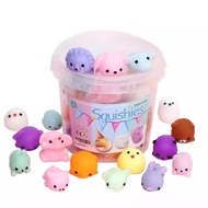 Squishy Toy 12/24/36pcs Party Favors for Kids Mochi Squishy Toy Moji Kids Mini Kawaii Squishies Mochi Stress Reliever Anxiety Toys  Stuffers Fillers with Storage Box