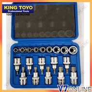 KING TOYO 19pcs 1/2" DR. Torx Bit Socket & E-Torx Socket Set [KT-4019E] KING TOYO 19pcs 1/2" Soket B