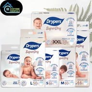 DRYPERS SuperDry Tape Diapers - Size NB/S/M/L/XL/XXL available