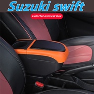 For Suzuki swift Car Armrest box Adjustable Centre Console Car Arm Rest box with USB Armrest Console Box Double Layer with cup holde
