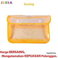 Map Plastik Kancing 2 JENIA  Jaring Folio/ Zipper School Bag F4 / Map Tenteng Dokumen Untuk keperlua