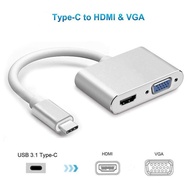 C27- Dây cáp Chuyển đổi Type C sang HDMI và VGA (Mẫu mới hàng xịn)