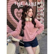 Thealner-AN442 (Pink Shirt Set Long Sleeves Black Shorts)