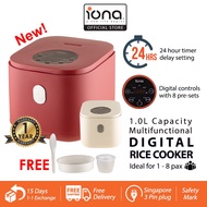 IONA 1L Small Mini Rice Cooker Non Stick With Steamer  Multi Function Digital Smart Rice Cooker - GLRC66