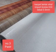 Karpet lantai Vinyl plastik Korea Lebar 200Cm HARGA Per1/2m (P 50cm x L 2m) tebal 0.5mm