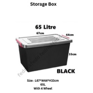 SHBX-7998/B BLACK - Century 7998BC Storage Box W/Wheel 65L L67*W44*H33cm box,wheel,rem,car,house,rum