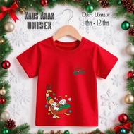 Under the Deer Car T-Shirt Merry Christmas Boys Girls Ages 1 - 12 Years