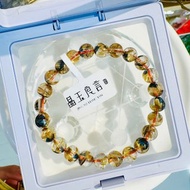 天然透體黃金厚板鈦金鈦晶7.4-7.8mm16.02g帶母礦旺事業避邪招財