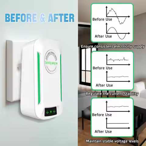 Intelligent Energy Saving Box, 90V-250V Home Power Saver Device, Voltage Stabilizer & Power Factor S