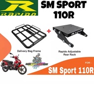 MONORACK RAPIDO SM SPORT 110R ORIGINAL BLACK BOX GIVI TOPBOX NOX ALUMINIUM YAMAHA HONDA RIDER BIKER 